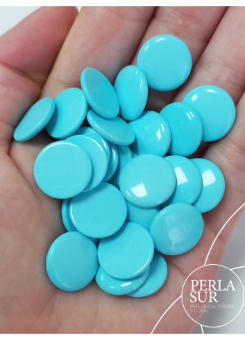 Discos 15mm turquesa reconstituída