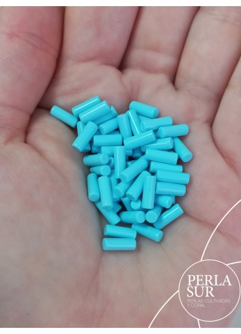 Tubo 3x8mm Entero Turquesa Reconstituída