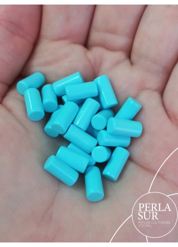 Tubo 5X10mm Entero Turquesa Reconstituída