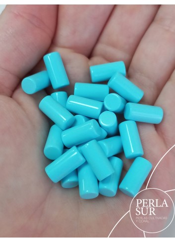 Tubo 6x12mm Entero Turquesa Reconstituída