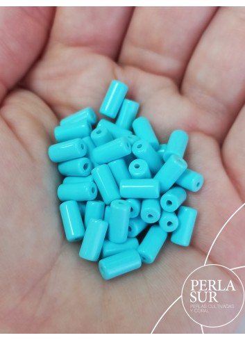 Tubo 4x8mm Pasado Turquesa Reconstituída