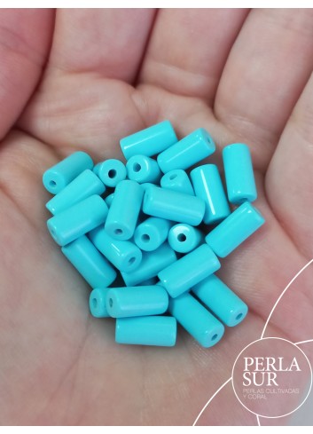 Tubo 5x10mm Pasado Turquesa Reconstituída