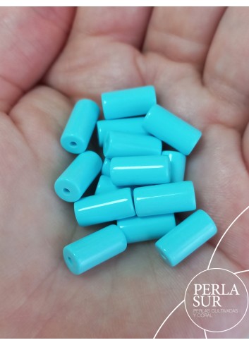 Tubo 6x12mm Pasado Turquesa Reconstituída