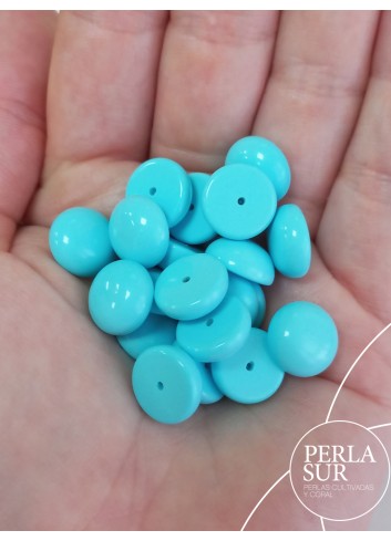 Botón 12mm 1/2T Turquesa Reconstituída