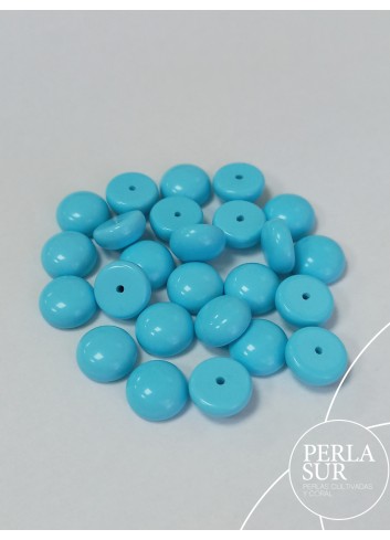 Botón 10mm 1/2T Turquesa Reconstituída