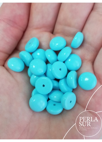 Botón 10mm 1/2T Turquesa Reconstituída