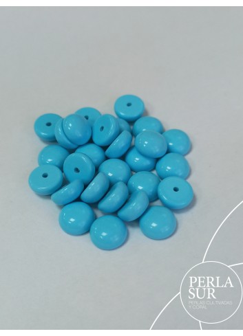 Botón 8mm 1/2T Turquesa Reconstituída