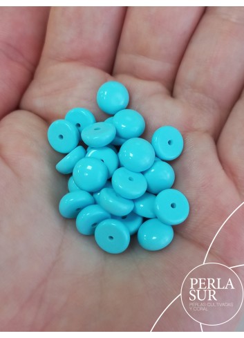 Botón 8mm 1/2T Turquesa Reconstituída