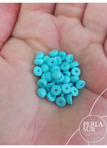 Botón 6mm 1/2T Turquesa Reconstituída