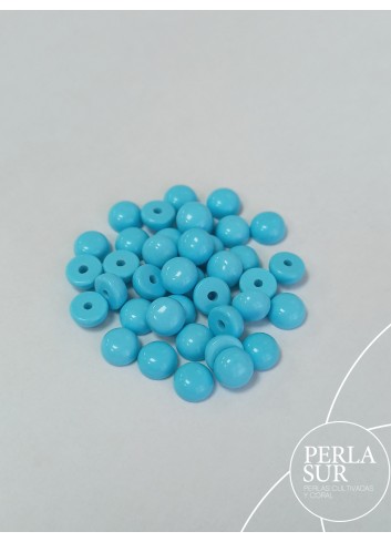Botón 5mm 1/2T Turquesa Reconstituída