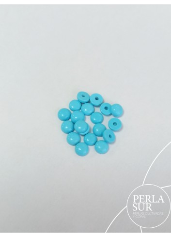 Botón 4mm 1/2T Turquesa Reconstituída