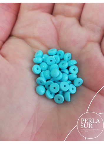 Botón 4mm 1/2T Turquesa Reconstituída