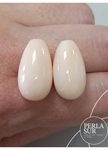 Pareja perillas 22x12mm 1/2t coral rosa