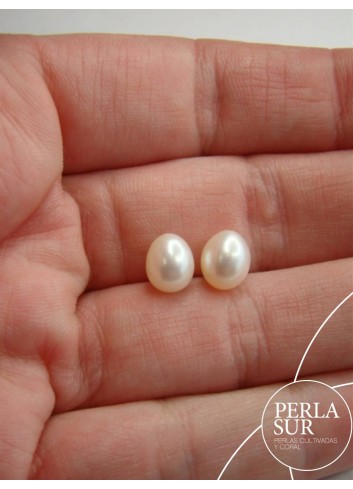 Pair Drop 6-6´5mm 1/2drilled White (6x8)