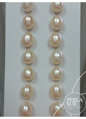 Pair Drop 6-6´5mm 1/2drilled White (6x8)