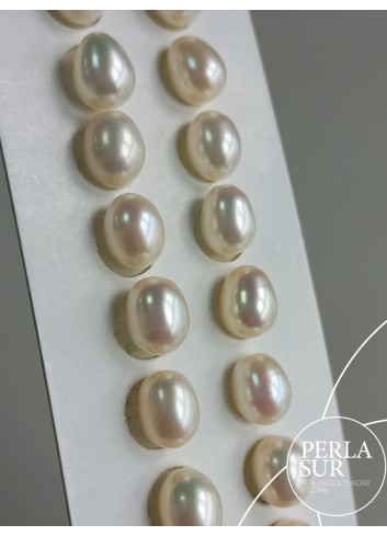 Pair Drop 7'5/8x9'5mm 1/2drilled White