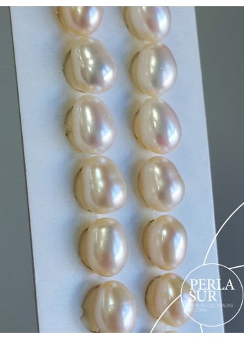 -Pair Drop 8x11mm 1/2drilled White