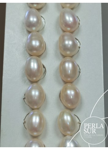 -Pair Drop 8x11mm 1/2drilled White