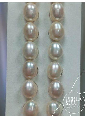 Pair Drop 8'75x10mm 1/2drilled White