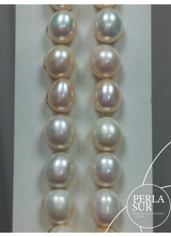 Pair Drop 9x10'5mm 1/2drilled White