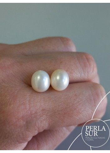 Pair Drop 9x10'5mm 1/2drilled White