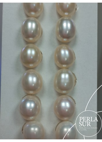 Pair Drop 9x11mm 1/2drilled White