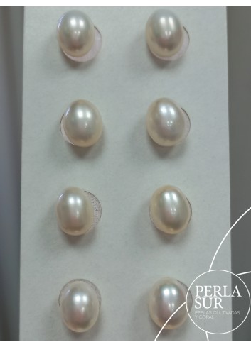 Pair Drop 9x11'5mm 1/2drilled White