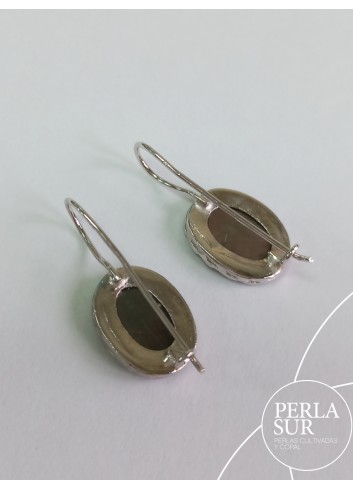 Pendientes Helena oscuro 10x14mm Plata Camafeo Tahití