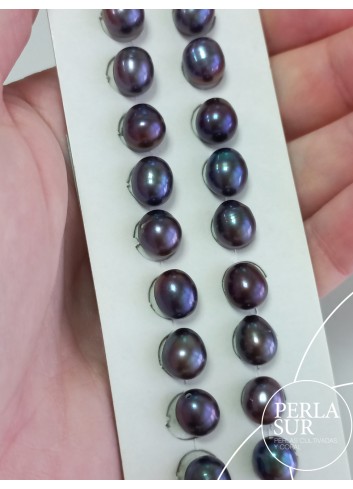 Pair 8-8'5mm Blue Drop 1/2drilled Peacock