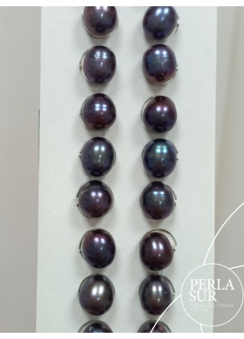 Pair 8-8'5mm Blue Drop 1/2drilled Peacock