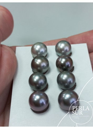 Pair 9´5-10mm A Round Tahiti Pearls