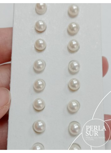 Pareja perla esférica 1/2t 5-5'5mm blanca