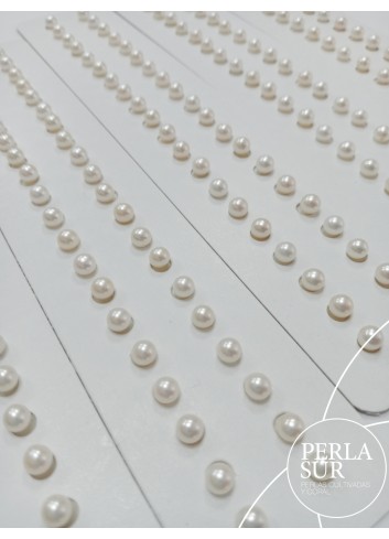 Pareja perla esférica 1/2t 5-5'5mm blanca
