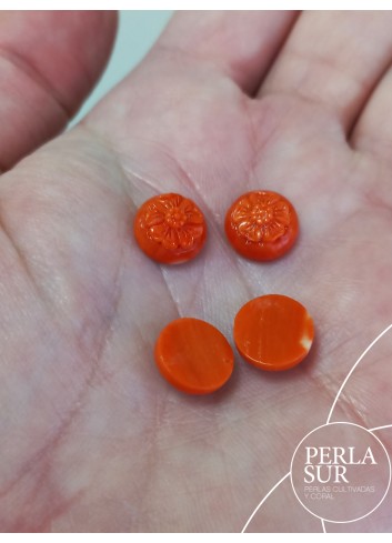 Par Cab. 10mm Redondo Flor Coral Japonés