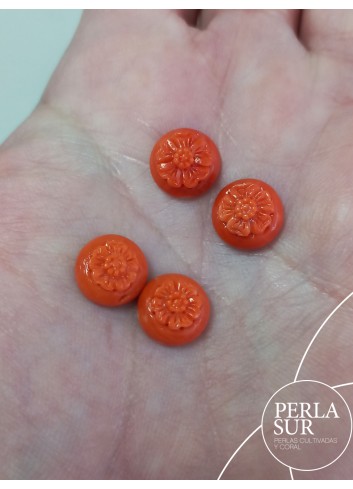 Par Cab. 10mm Redondo Flor Coral Japonés