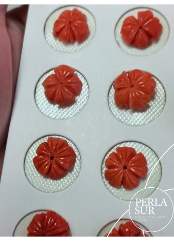 Par Flor 5 pétalos 12 a 14mm Coral Japonés