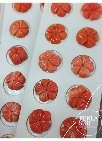Par Flor 5 pétalos 12 a 14mm Coral Japonés