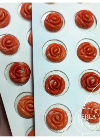 Par Rosa 14-14'5mm Plana Redonda Coral Japonés