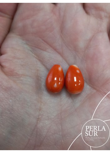 Par Perillas 9x14mm 1/2T coral Japonés