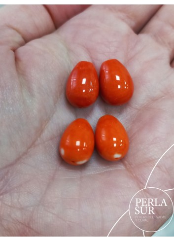 Par Perillas 10x14mm PASADAS Coral Japonés