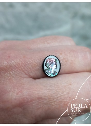 Agnes 10x12mm Camafeo Nácar Tahití + Ónix
