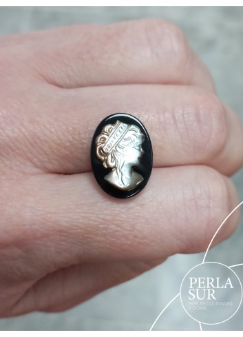 Atenea 13x18mm Camafeo Nácar Tahití + Ónix