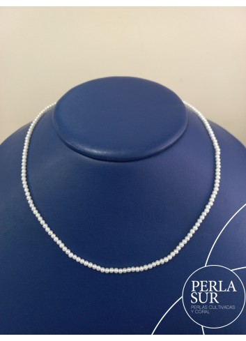 Collar perla 2'5-3mm redonda mosquetón goldfilled