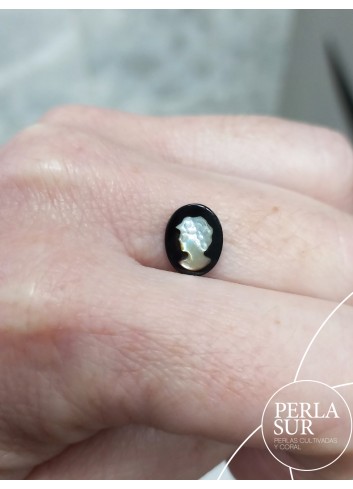 Sara 8x10mm Camafeo Nácar Tahití + Ónix