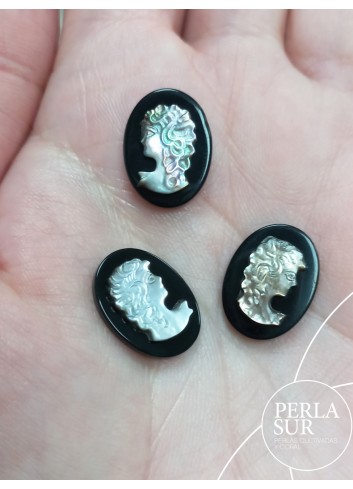 Victoria 12x16mm Camafeo Nácar Tahití + Ónix