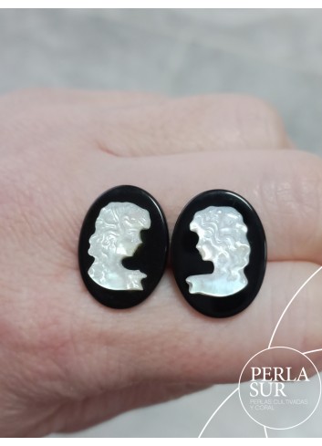 Par 15x20mm Victoria Camafeo Nácar Australiana + Ónix