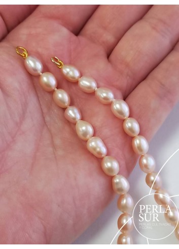 Collar semi-enfilado 6-6'5mm perla oval color natural