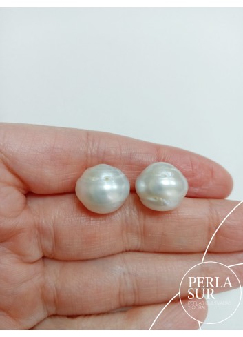 Pareja perla australiana barroca 14mm cinturilla sin taladro