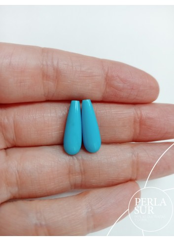 Pareja perillas 1/2t 6x18mm turquesa natural
