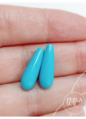 Pareja perillas 1/2t 6x18mm turquesa natural